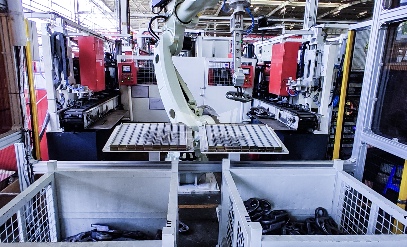 3D視覺引導鏈軌節深框抓取上料 | 某大型工程機械廠